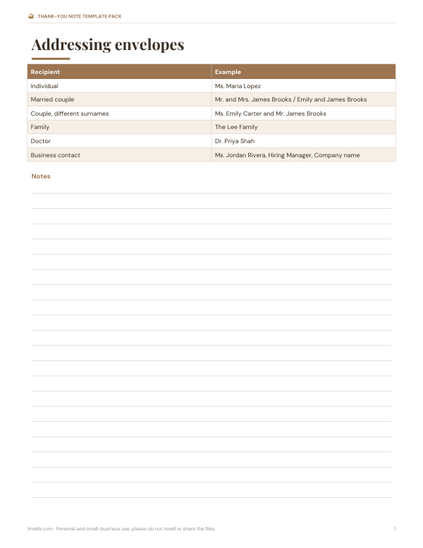 Preview of Printable Envelope Addressing Guide