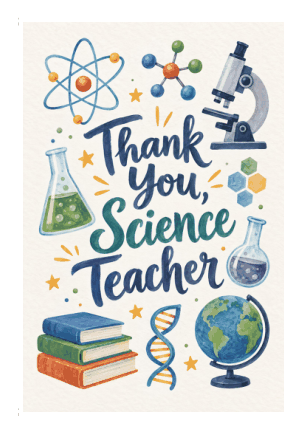 Preview of Thank You Card for Science Teacher