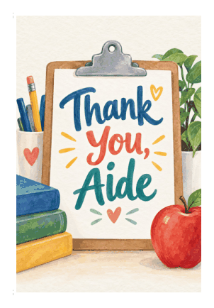 Preview of Thank You Card for Teacher Aide