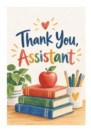 Preview of Thank You Card for Teacher Assistant