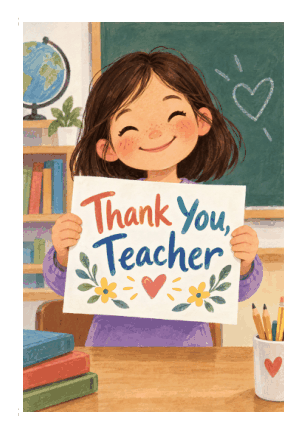 Preview of Thank You Card for Teacher from Student